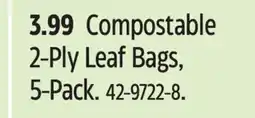 Canadian Tire Compostable 2-Ply Leaf Bags, 5-Pack offer