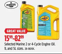 Canadian Tire Selected Marine 2 or 4-Cycle Engine Oil offer