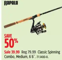 Canadian Tire Rapala Classic Spinning Combo, Medium, 6´6˝ offer