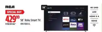 Canadian Tire RCA 58˝ Roku Smart TV offer