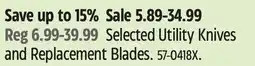 Canadian Tire Selected Utility Knives and Replacement Blades offer