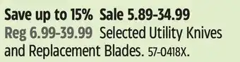 Canadian Tire Selected Utility Knives and Replacement Blades offer