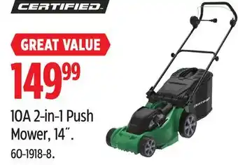 Canadian Tire Certified 10A 2-in-1 Push Mower, 14˝ offer
