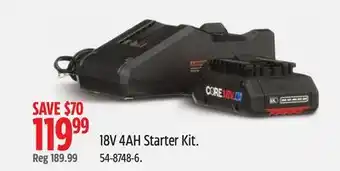 Canadian Tire Bosch 18V 4AH Starter Kit offer