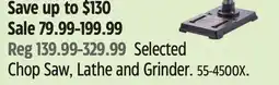 Canadian Tire Selected Chop Saw, Lathe and Grinder offer