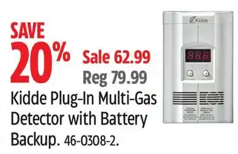 Canadian Tire Kidde Plug-In Multi-Gas Detector with Battery Backup offer