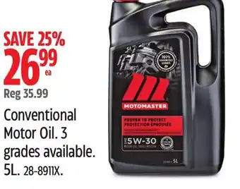 Canadian Tire MotoMaster Conventional Motor Oil offer
