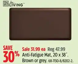 Canadian Tire Living Anti-Fatigue Mat, 20 x 38˝. Brown or grey offer