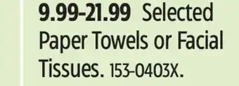 Canadian Tire FRANK Selected Paper Towels or Facial Tissues offer