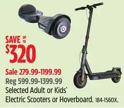 Canadian Tire Selected Adult or Kids' Electric Scooters or Hoverboard offer