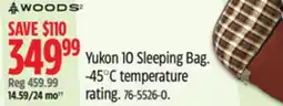 Canadian Tire Yukon 10 Sleeping Bag. -45°C temperature rating offer