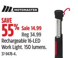 Canadian Tire Motomaster Rechargeable 16-LED Work Light offer