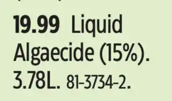 Canadian Tire Aquarius Liquid Algaecide (15%) offer