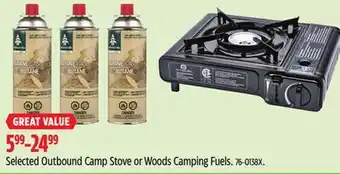 Canadian Tire Selected Outbound Camp Stove or Woods Camping Fuels offer