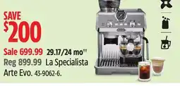 Canadian Tire Delonghi La Specialista Arte Evo offer
