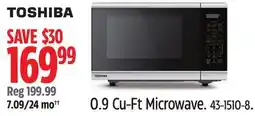 Canadian Tire Toshiba 0.9 Cu-Ft Microwave offer