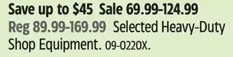 Canadian Tire Selected Heavy-Duty Shop Equipment offer