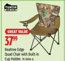 Canadian Tire Yukon Realtree Edge Quad Chair with Built-in Cup Holder offer