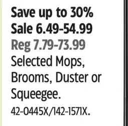 Canadian Tire Swiffer Selected Mops, Brooms, Duster or Squeegee offer