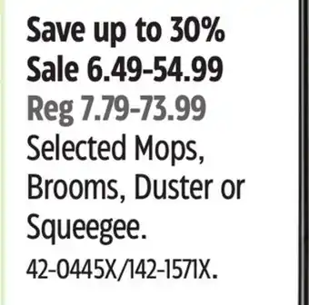 Canadian Tire Swiffer Selected Mops, Brooms, Duster or Squeegee offer