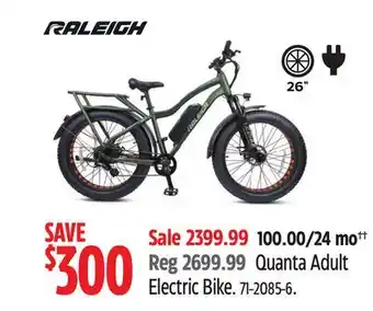 Canadian Tire Raleigh Quanta Adult Electric Bike offer