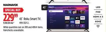 Canadian Tire Magnavox 43˝ Roku Smart TV offer
