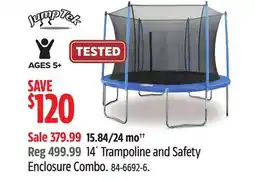 Canadian Tire Jumptek Trampoline and Safety Enclosure Combo offer
