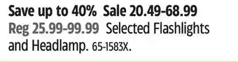 Canadian Tire Selected Flashlights and Headlamp offer
