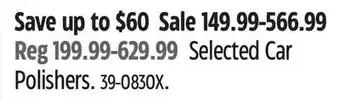 Canadian Tire Selected Car Polishers offer