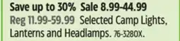 Canadian Tire Outbound Selected Camp Lights offer