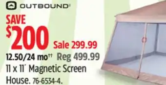 Canadian Tire 11 x 11´ Magnetic Screen House offer