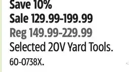Canadian Tire Selected 20V Yard Tools offer