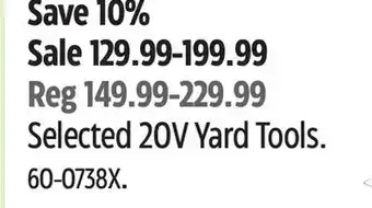 Canadian Tire Selected 20V Yard Tools offer