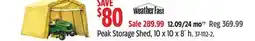 Canadian Tire Weatherfast Peak Storage Shed, 10 x 10 x 8´ h offer