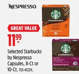 Canadian Tire Selected Starbucks by Nespresso Capsules offer