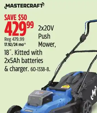 Canadian Tire Mastercraft 2x2OV Push Mower 18 offer