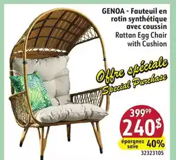 Sushi Shop GENOA - Rattan Egg Chair with Cushion offer