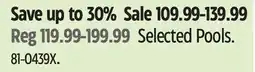 Canadian Tire Selected Pools offer