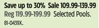 Canadian Tire Selected Pools offer