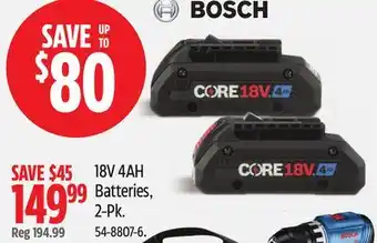 Canadian Tire 18V 4AH Batteries offer