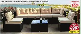 Sushi Shop 5 piece Outdoor Sectional Set offer
