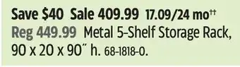 Canadian Tire Metal 5-Shelf Storage Rack offer