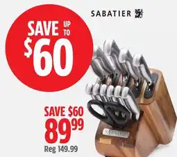 Canadian Tire 13-Pc Self- Sharpening Acacia Wood Knife Block Set offer