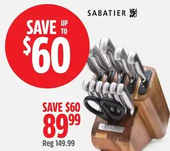 Canadian Tire 13-Pc Self- Sharpening Acacia Wood Knife Block Set offer