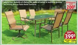 Sushi Shop 7 pcs Dining Bronze Patio Metal Textilene offer