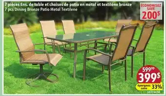 Sushi Shop 7 pcs Dining Bronze Patio Metal Textilene offer