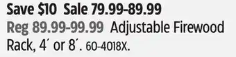 Canadian Tire Adjustable Firewood Rack offer