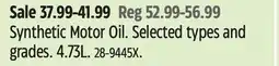 Canadian Tire Synthetic Motor Oil offer