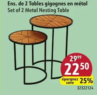 Sushi Shop Set of 2 Metal Nesting Table offer