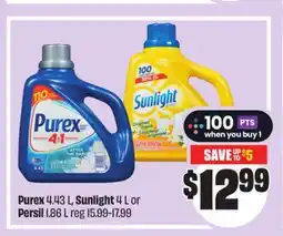 Chalo FreshCo Purex 4.43 L, Sunlight 4 L or Persil 1.86 L offer